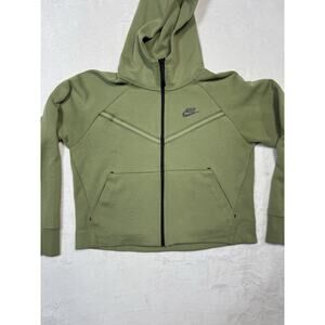 Nike Women's Tech Fleece Sportswear 'Alligator' Windrunner in Olive Sz Small